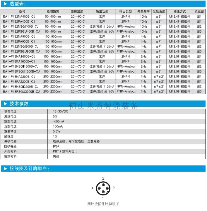 超聲波傳感器選型、參數(shù)